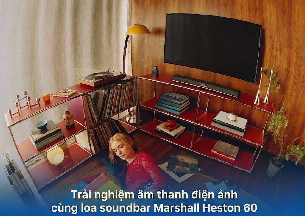 Trải nghiệm âm thanh điện ảnh cùng loa soundbar Marshall Heston 60
