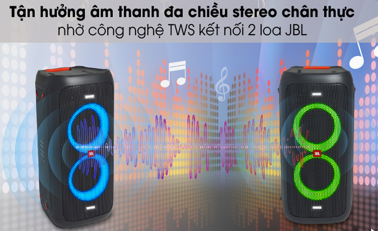 Công nghệ TWS trên loa Partybox cho phép tăng âm lượng để bữa tiệc sôi động