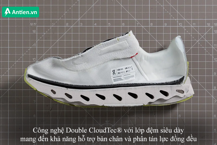 Cấu trúc Double CloudTec® mang lại khả năng hỗ trợ chân tốt