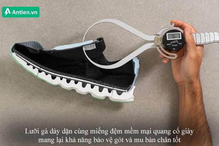 Phần lưỡi gà dày dặn cùng cổ giày mềm mại cung cấp độ bảo vệ