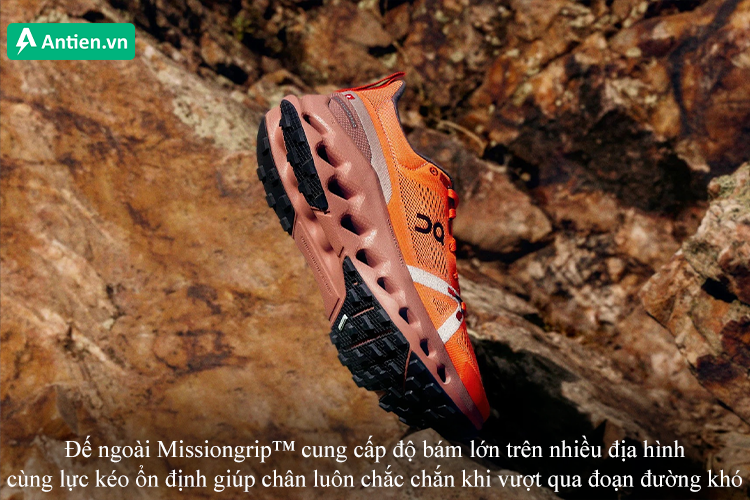 Đế ngoài Missiongrip™ tăng cường độ bám lớn trên nhiều địa hình