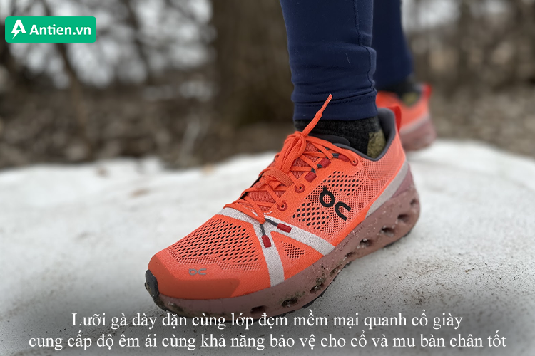 Lưỡi gà dày dặn cùng đệm cổ chân êm ái