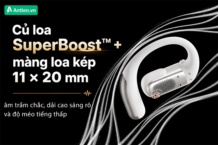 OpenFit Pro cho âm thanh nổi bật, phong phú hơn nhờ trang bị Shokz SuperBoost