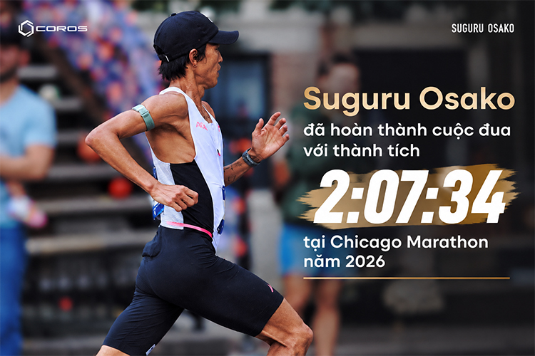 Suguru tại Chicago Marathon 2026 cũng tạo được kết quả ấn tượng