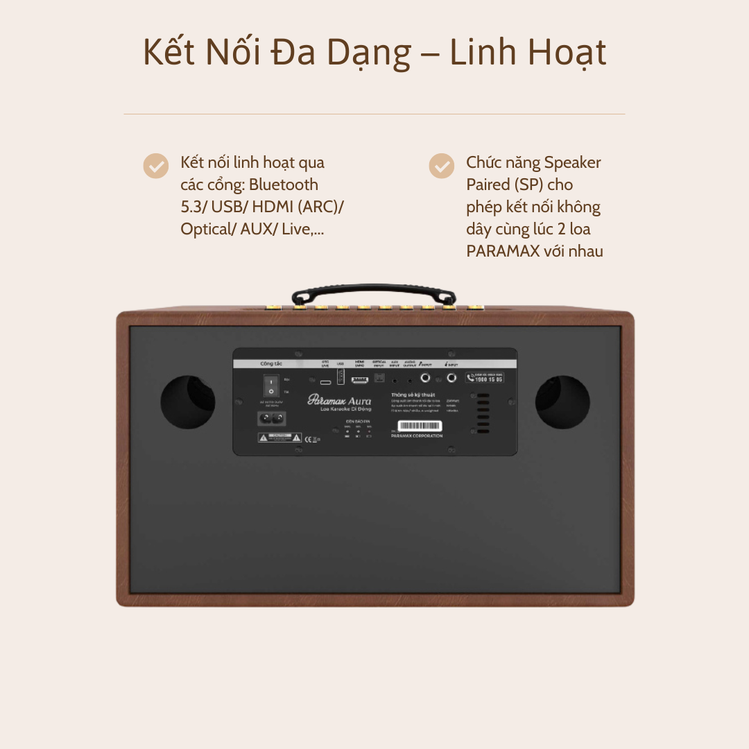 Loa bluetooth Paramax Aura - Kết nối linh hoạt với nhiều thiết bị