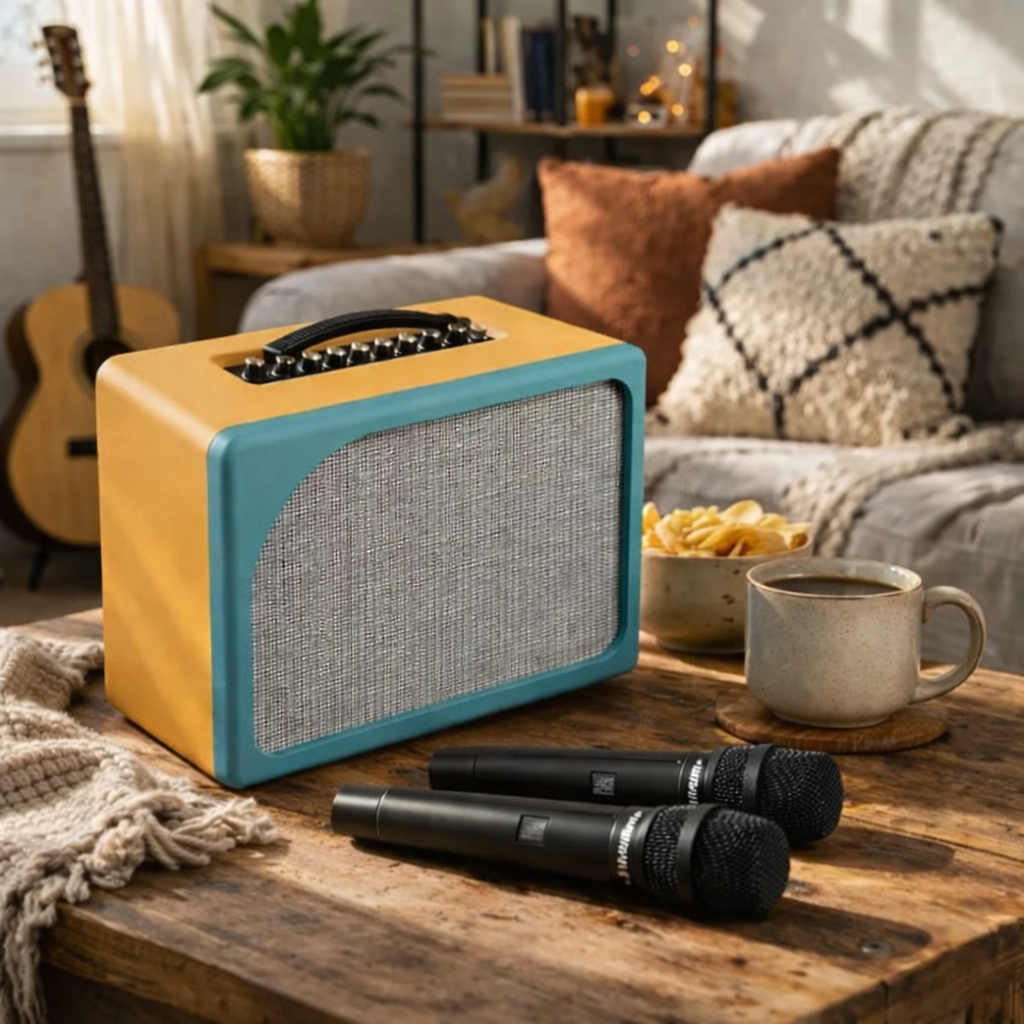 Loa Paramax Evox Max đi kèm micro không dây UHF hỗ trợ hát karaoke ổn định