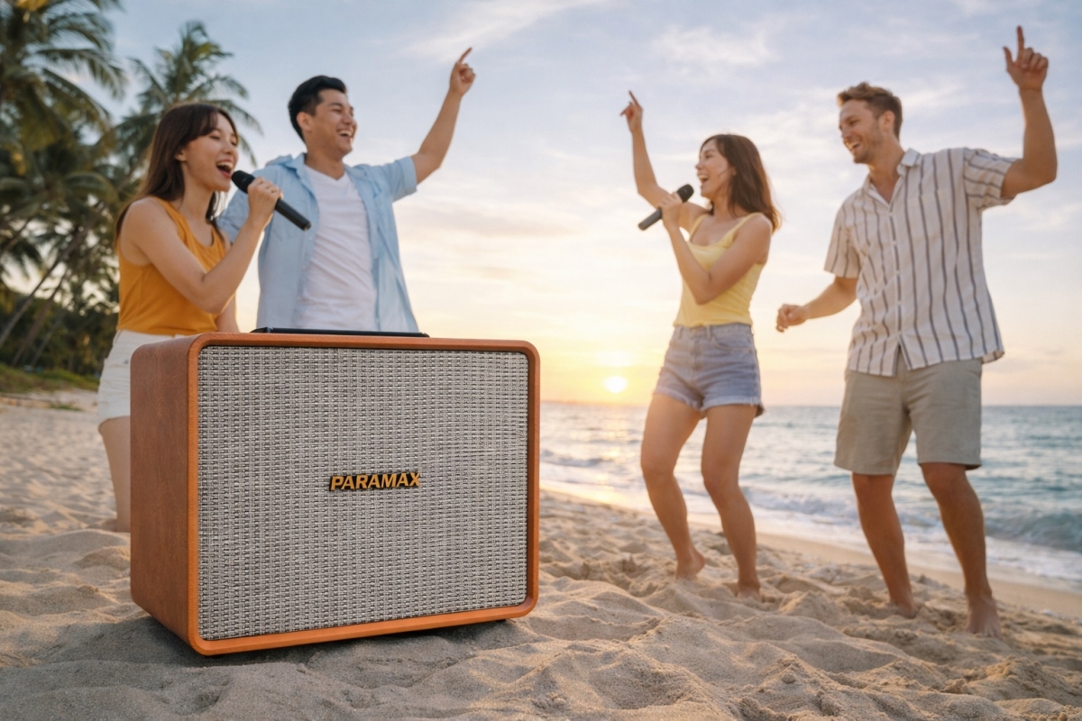 Loa PARAMAX Nice tích hợp 2 micro không dây sạc điện tiện lợi