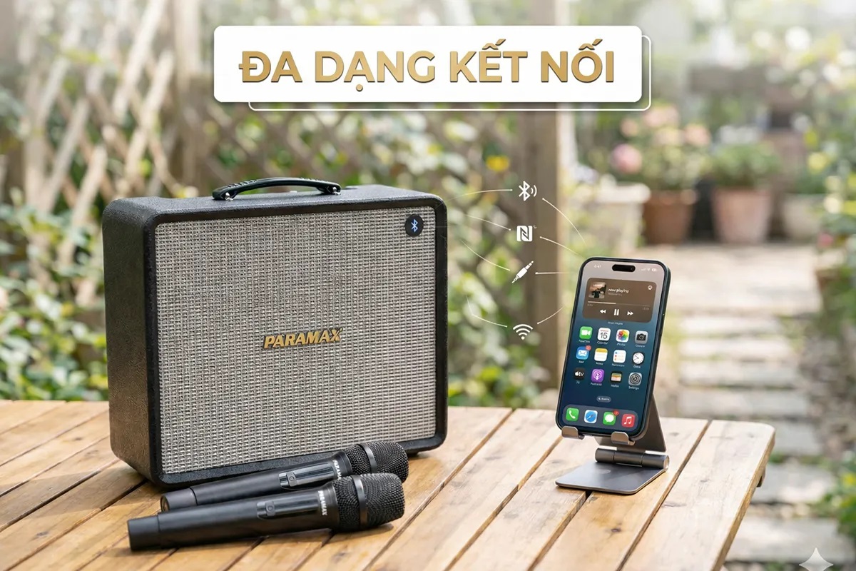 Loa PARAMAX Nice hỗ trợ kết nối đa dạng cho nhu cầu giải trí hiện đại