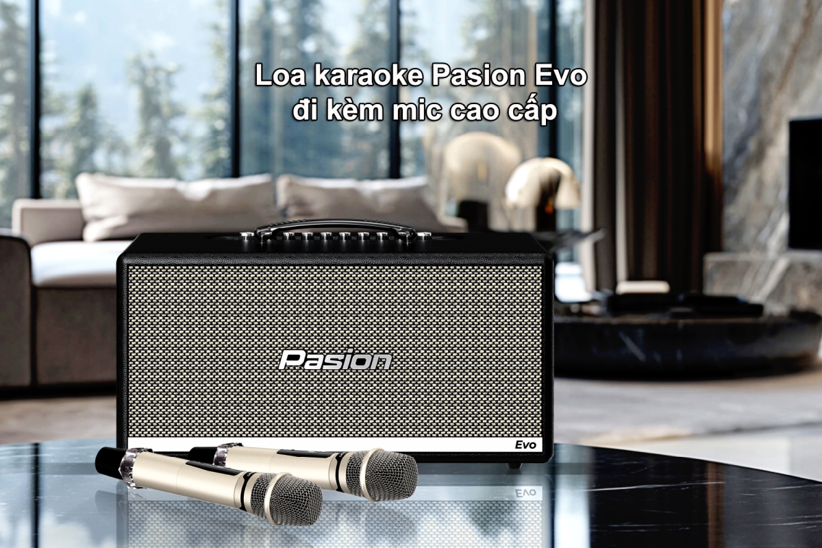 Loa karaoke Pasion Evo đi kèm mic cao cấp