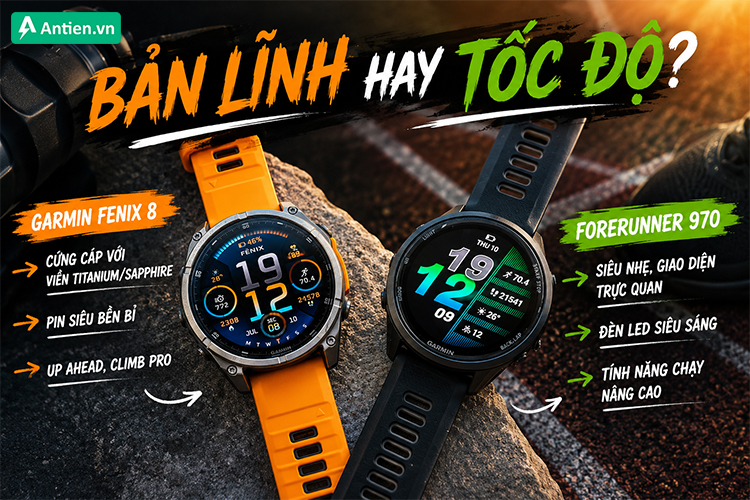 Với những giải chạy quý 3 sắp tới, lựa chọn Fenix 8 hay Forerunner 970 đểu mang tới cho bạn những bản sắc riêng