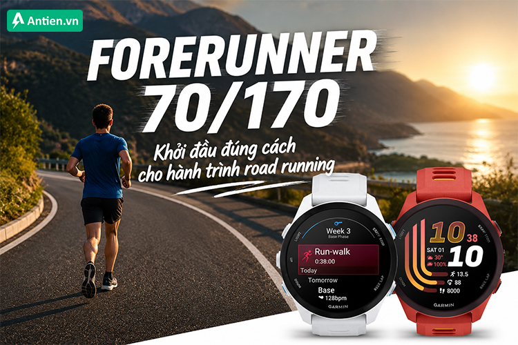Runner mới, tham giả giải road đầu tiên thì Forerunner 70/170 là điểm nhấn sáng giá trên cổ tay