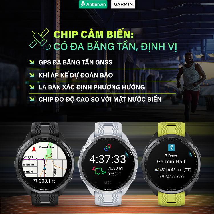 FR965 cung cấp bản đồ điều hướng chi tiết cùng hệ thống đa băng tần GNSS, định vị chính xác từng con đường