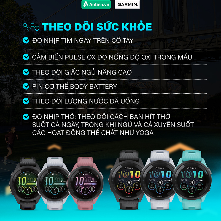 FR265 giúp bạn theo dõi sức khỏe toàn diện, mọi lúc mọi nơi