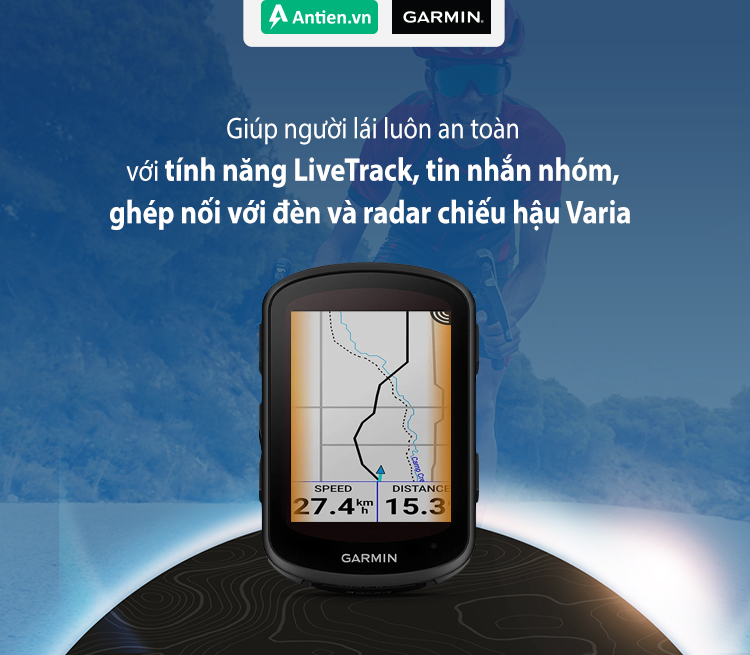 Tích hợp sẵn loạt tính năng đảm bảo sự an toàn cho người lái: livetrack, nhắn tin nhóm...