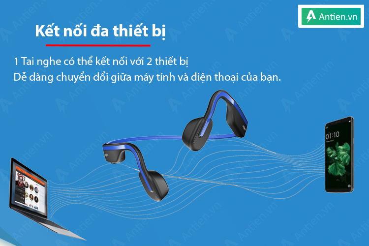 Tai nghe Opnemove có thể kết nối 2 thiết bị cùng lúc và chuyển đổi giữa các thiết bị dễ dàng