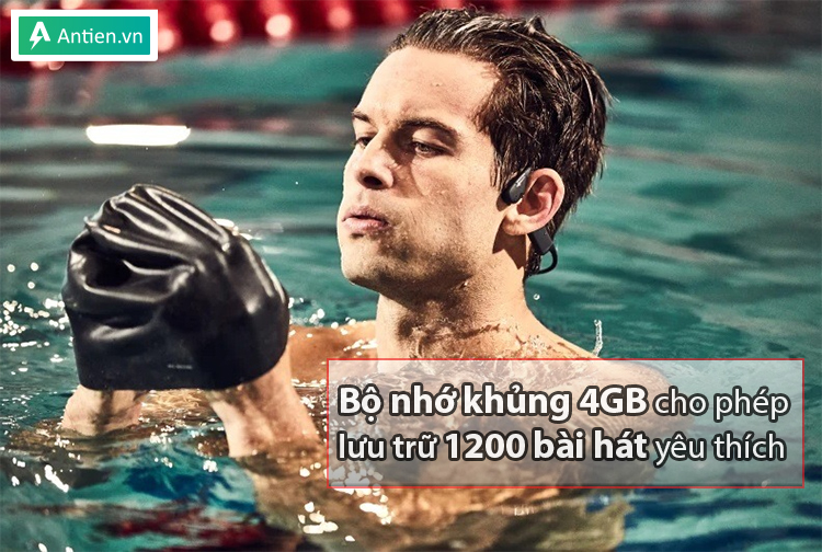 Thưởng thức mọi giai điệu yêu thích nhờ bộ nhớ khủng 4GB cho phép lưu trữ 1200 bài hát
