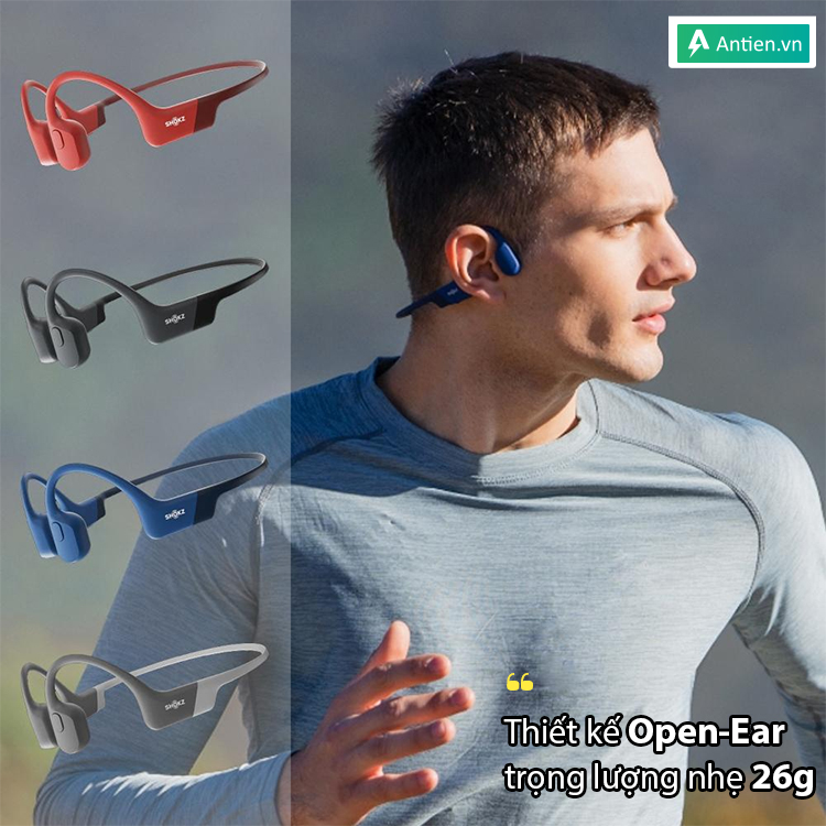 Openrun Shokz sở hữu thiết kế mở cùng trọng lượng siêu nhẹ 26g