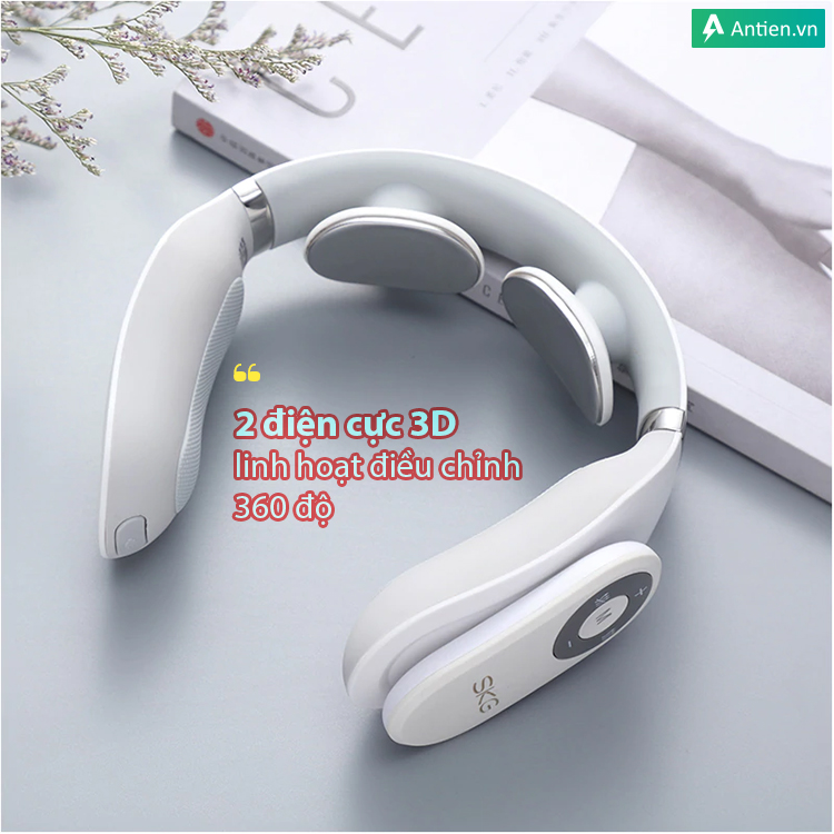 Sở hữu 2 điện cực với thiết kế 360 độ giúp chườm nóng vùng da cổ cho cảm giác thư giãn tốt