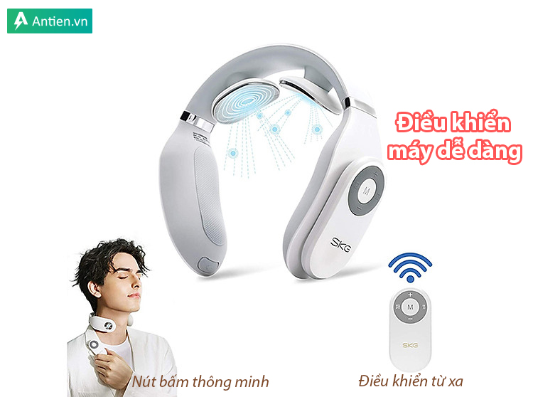 Dễ dàng lựa chọn chế độ mát xa trên SKG 4098E qua nút bấm hoặc điều khiển từ xa