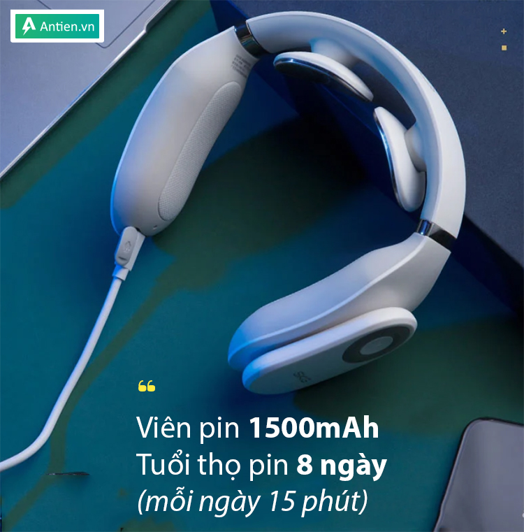 Máy matxa cổ SKG 4098E cho tuổi thọ pin tới 8 ngày, sạc đầy 4h