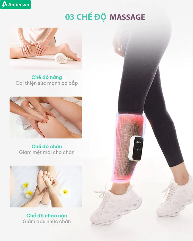 3 chế độ massage mô phỏng kỹ thuật massage như bàn tay của con người