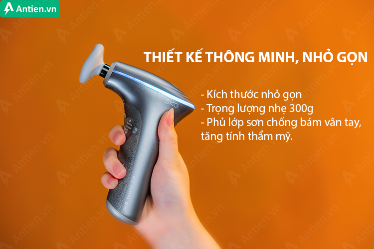 SKG F5 sở hữu kích thước nhỏ gọn, dễ cầm nắm với túi đựng kèm tiện lợi