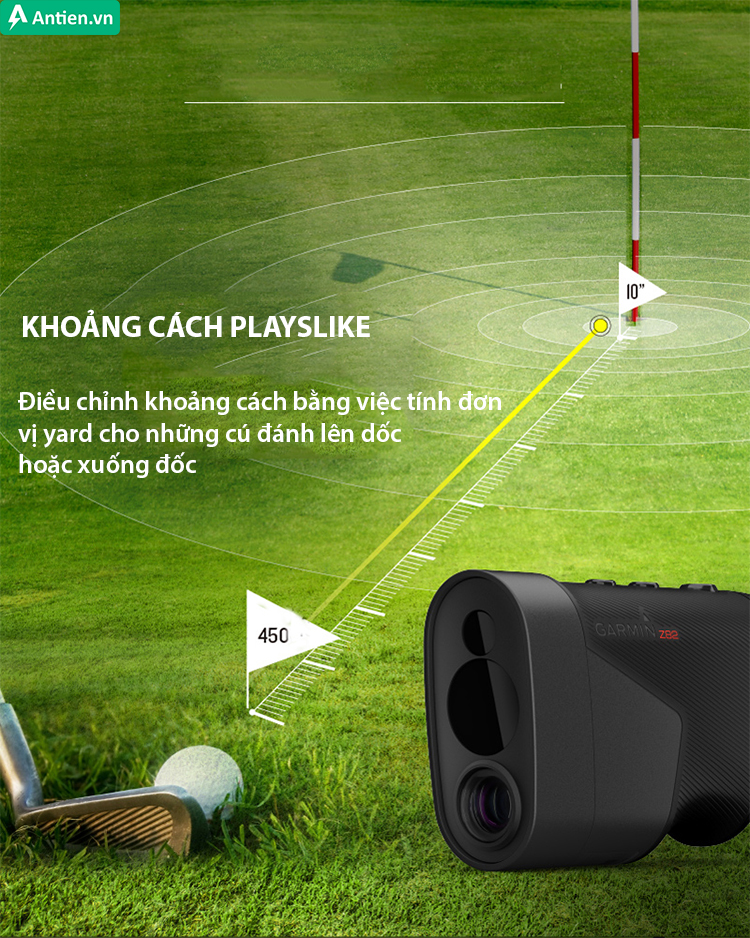 Playslike là tính năng điều chỉnh khoảng cách, được tính bằng đơn vị yard cho những cú đánh lên dốc hay xuống dốc