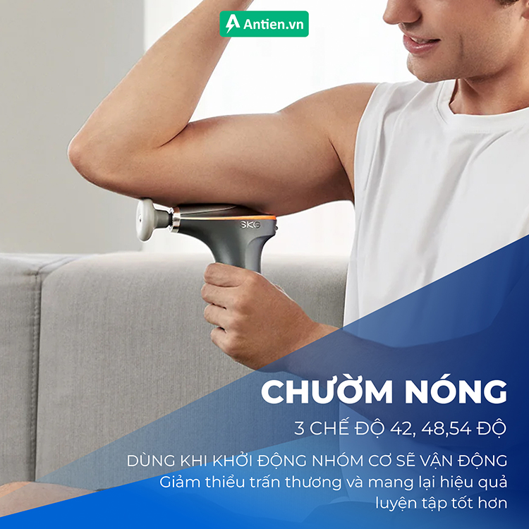 Tính năng chườm nóng giúp lưu thông mạch máu, giảm các vết tím bầm trên cơ thể hay căng cơ