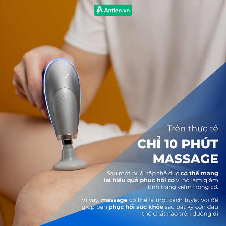Viên pin lithium-ion dung lượng 1800mAh cho phép massage liên tục trong vòng 6 - 8 tiếng