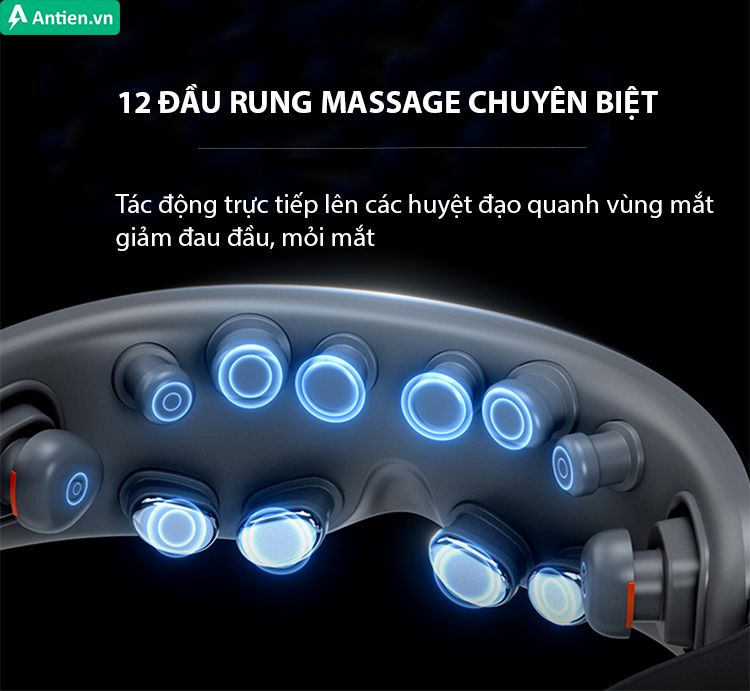  Máy massage mắt SKG E7 có tới 12 đầu massage tùy chỉnh, thân thiện với làn da
