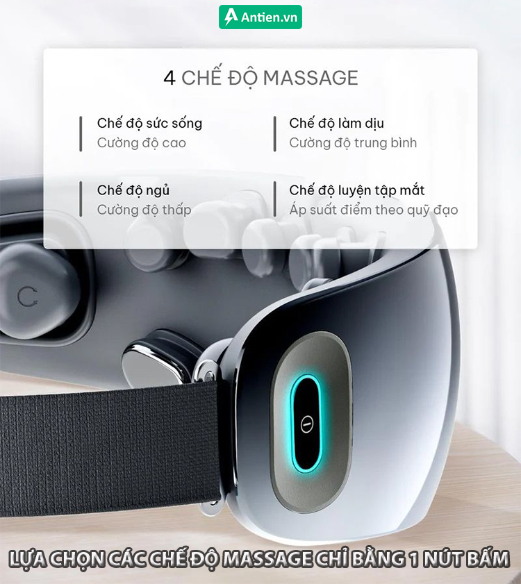 Dễ dàng lựa chọn giữa 4 chế độ massage và 18 kiểu massage khác nhau trên SKG E7