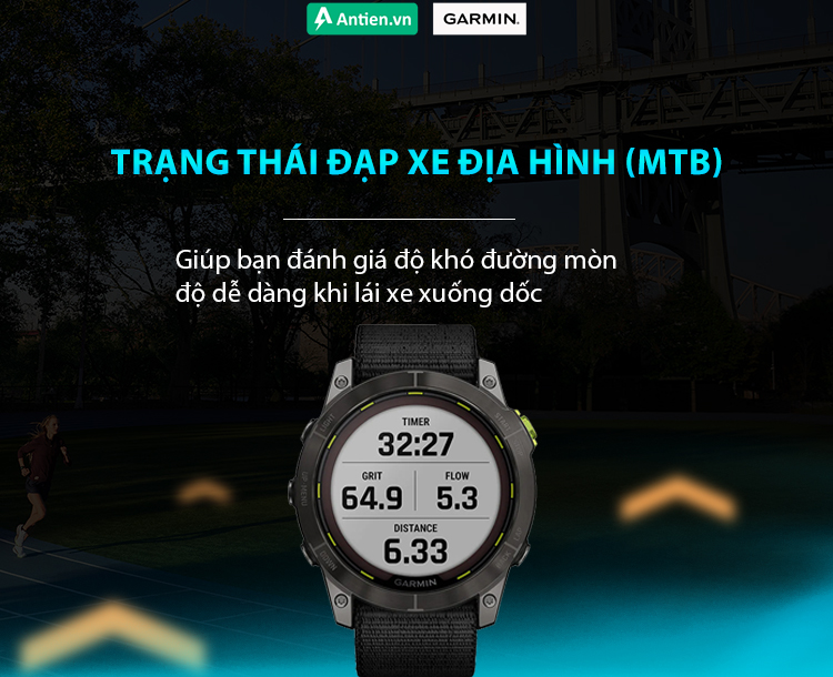 Theo dõi chi tiết mỗi chuyến đi với các số liệu về đạp xe địa hình kèm Grit và Flow