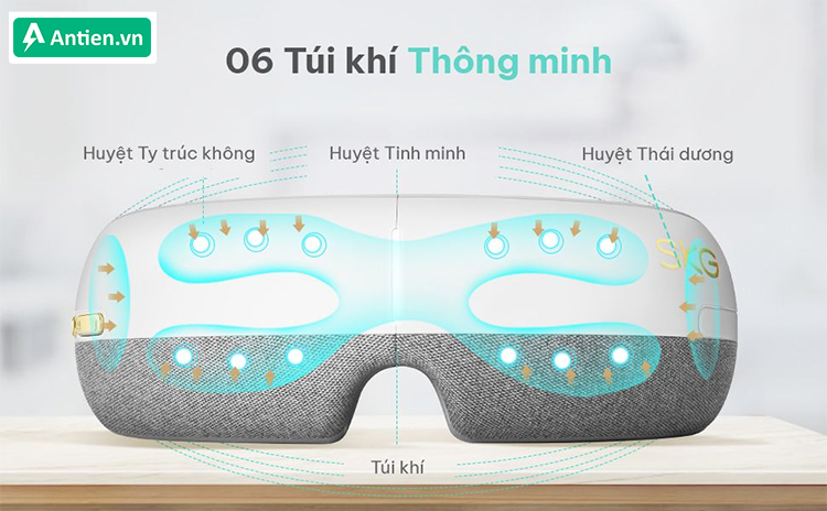 6 túi khí mát-xa được bơm căng giúp dễ dàng lưu thông mạch máu