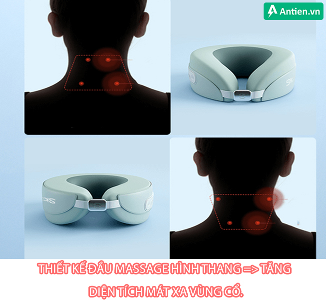 SKG N5-E sở hữu đầu massage hình thang đặc biệt, tăng diện tích mát xa và các huyệt đạo được xoa bóp nhiều hơn