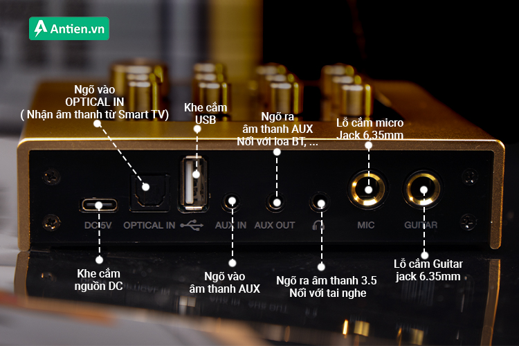 Thoải mái kết nối với các thiết bị phát nhạc nhờ hệ thống cổng kết nối đa dạng  