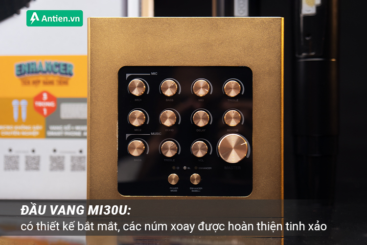 Đầu vang của Mi30U nhỏ gọn với các núm xoay nhạy, độ hoàn thiện tinh xảo