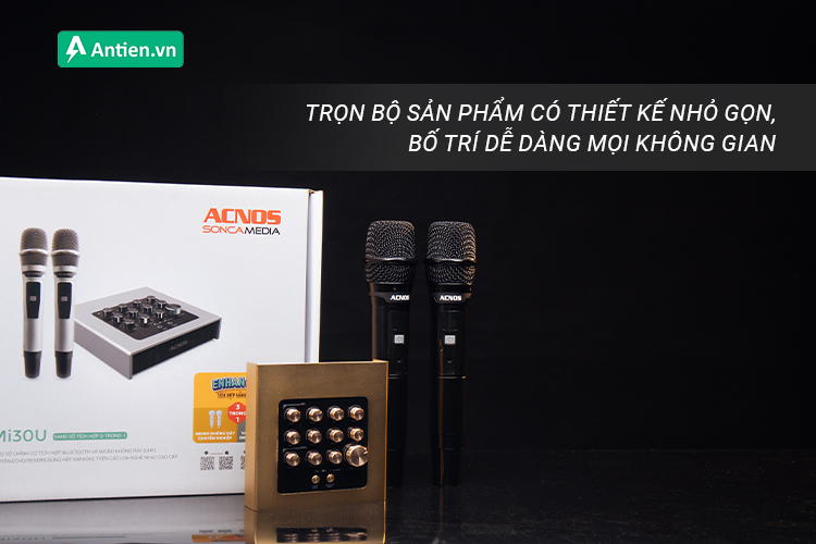Sản phẩm micro karaoke Mi30U có thiết kế nhỏ gọn, tiện lợi di chuyển