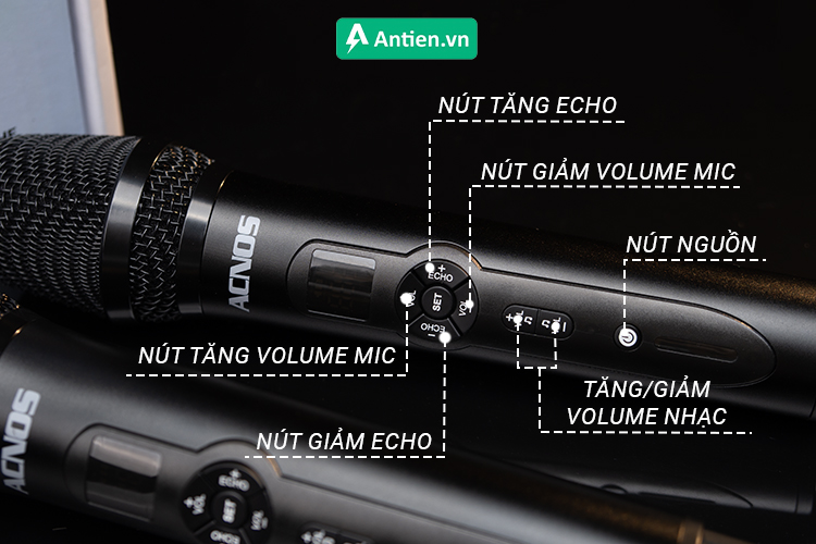 Dễ dàng tùy chỉnh các tính năng ngay trên thân mic