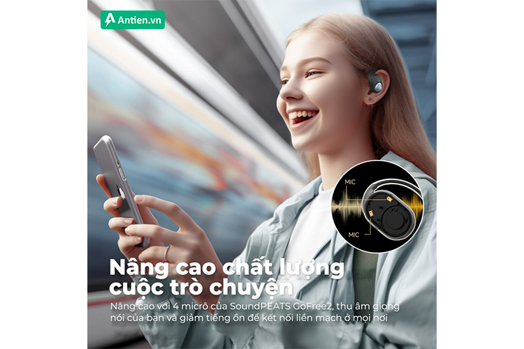 Khử ồn với công nghệ ENC tích hợp 4 mic chuyên nghiệp giúp cuộc gọi trở lên tuyệt vời