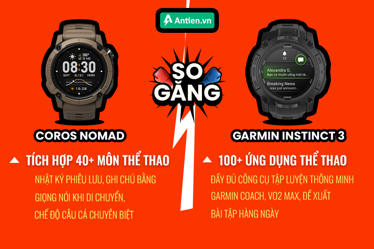Thoả sức khám phá với đa môn thể thao tích hợp trên cả Garmin và Coros