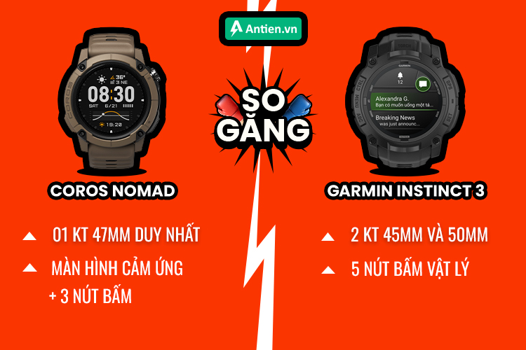 Cả Nomad và Instinct 3 đều là những chiến binh bền bỉ cho các hoạt động ngoài trời