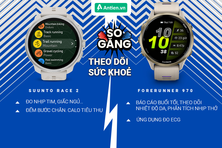 Forerunner 970 nổi bật hơn với bộ tính năng theo dõi sức khoẻ chuyên sâu