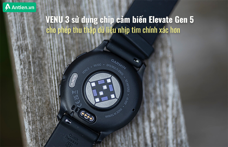 Venu 3 sử dụng chip cảm biến Gen 5 mới cho khả năng theo dõi chính xác hơn so với Elevate Gen 4 trên Vivoactive 6