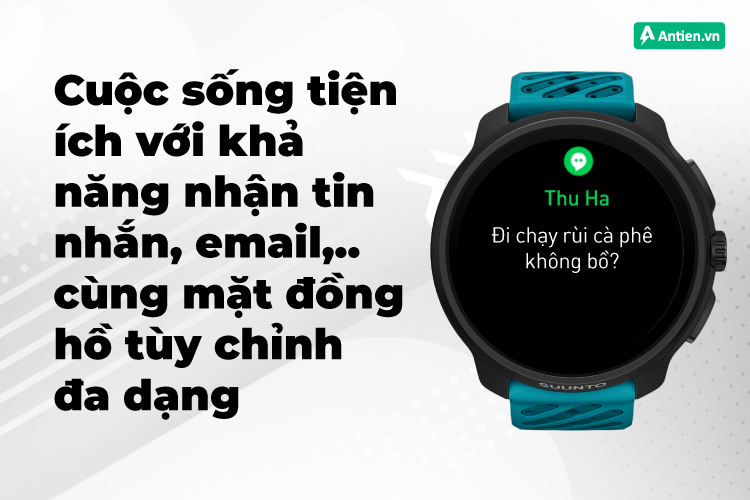 Ngay trên cổ tay nhận thông báo tin nhắn, email... để luôn bắt kịp nhịp sống hiện đại