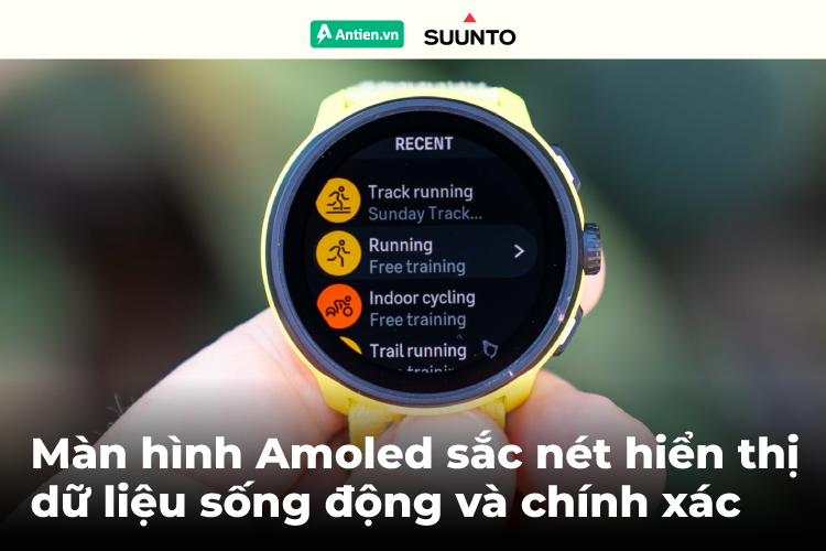 Màn hình Amoled hiển thị thông tin sống động, sắc nét