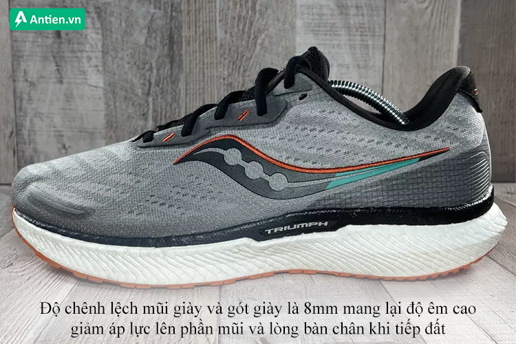 Độ chênh lệch mũi giày và gót giày 8mm