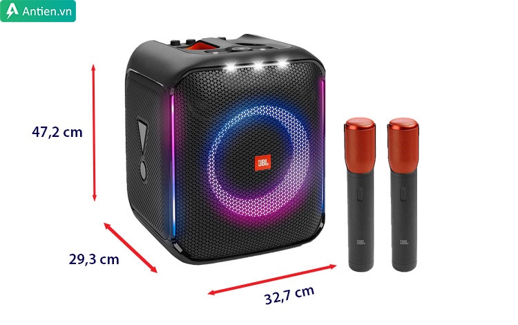 Partybox Encore sở hữu giao diện vuông vắn, kích thước nhỏ bé