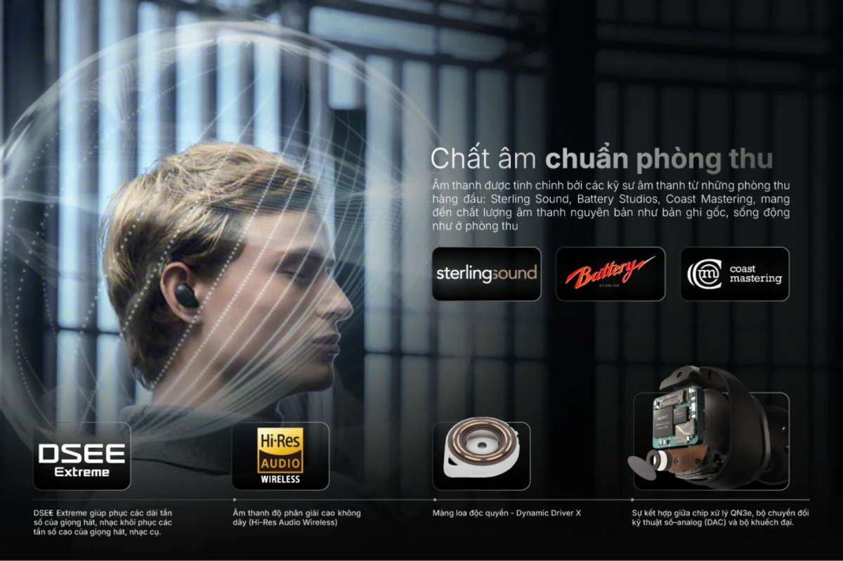 Tai nghe Sony WF-1000XM6 mang lại chất lượng âm thanh cao cấp và chi tiết