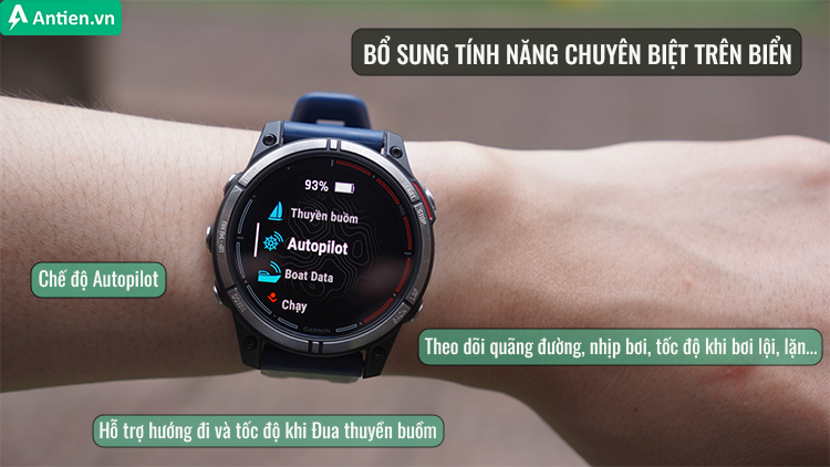 Quatix 7 Sapphire hỗ trợ nhiều tính năng chuyên biệt trên biển