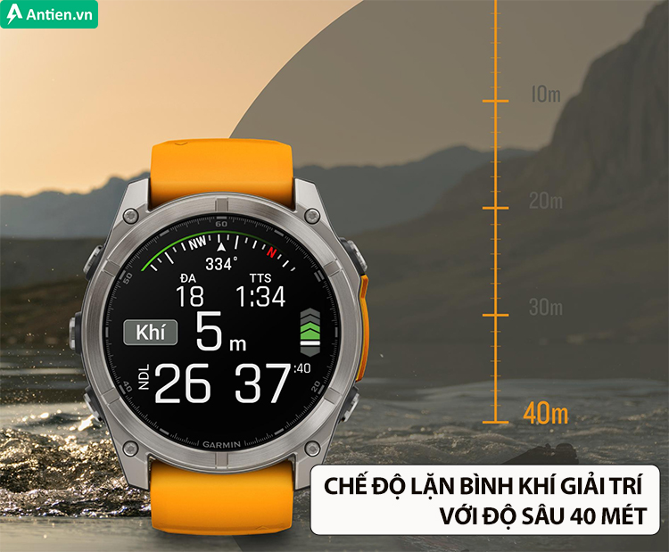 Tính năng lặn sâu lên đến 40 mét cùng khả năng chống nước hoàn hảo